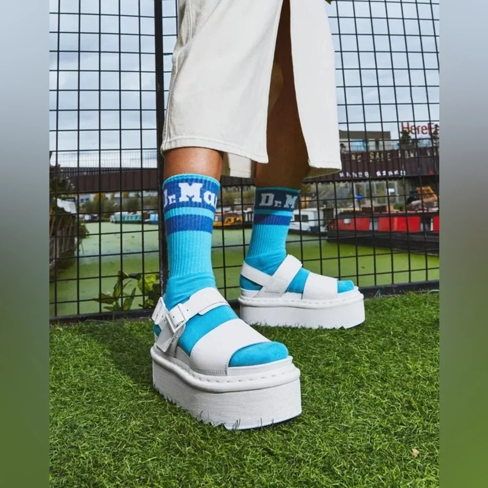 Dr. Martens White Platform Sandals